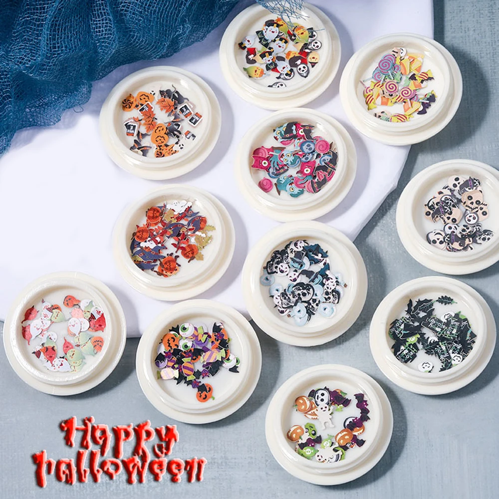 1 Box 3D Pumpkin Bat Halloween Wood Pulp Patches Gothic Punk Ghost Skull Nail Sequins DIY Nail Art Decoration Accessories
1 Box 3D Pumpkin Bat Halloween Wood Pulp Patches Gothic Punk Ghost Skull Nail Sequins DIY Nail Art Decoration Accessories
