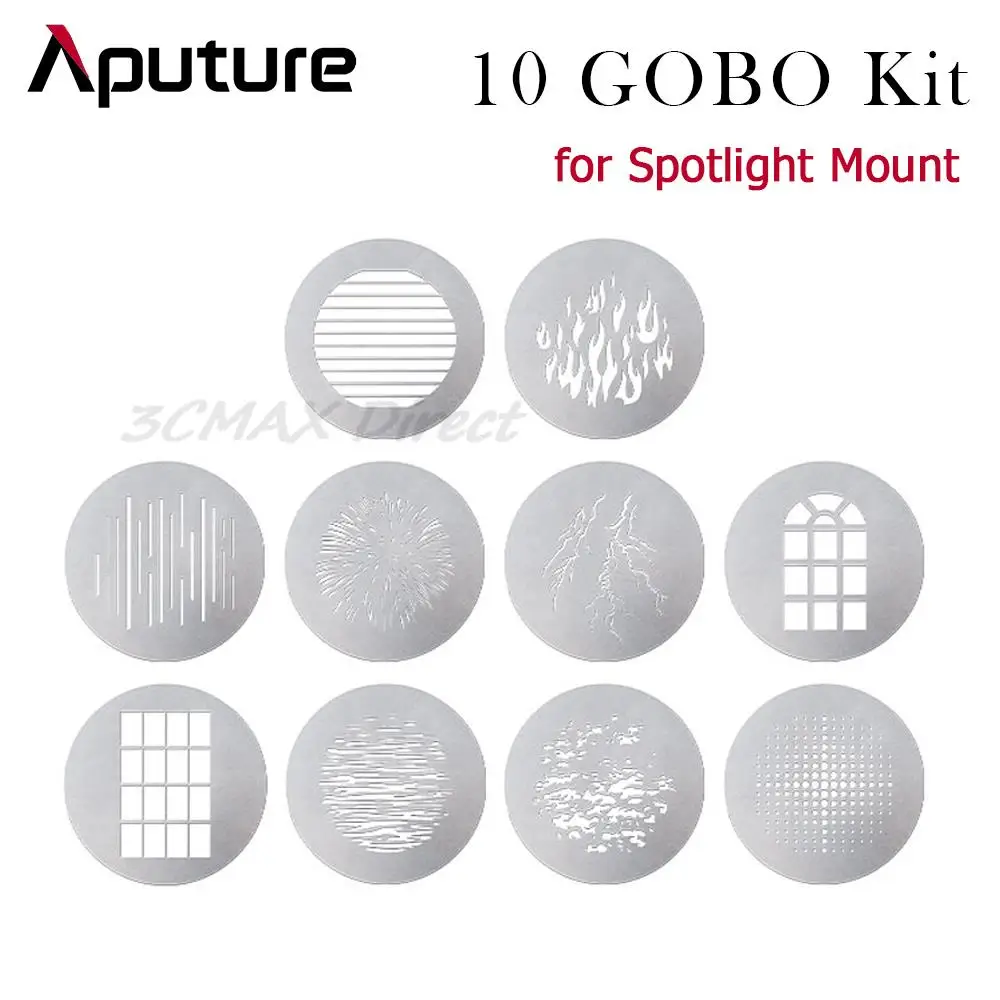 Aputure 10 Gobo Kit Photography Fill Light accessories Projection Projection Film for Spotlight Mount
Aputure 10 Gobo Kit Photography Fill Light accessories Projection Projection Film for Spotlight Mount