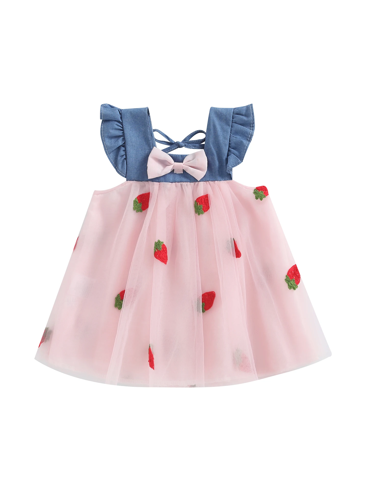Baby Girls Summer Dress Fly Sleeve Square Neck Strawberry Embroidery Tulle Dress Infant Outfit
Baby Girls Summer Dress Fly Sleeve Square Neck Strawberry Embroidery Tulle Dress Infant Outfit