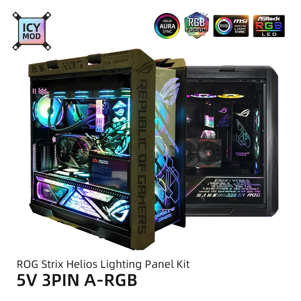 4pcs RGB Panel Kit For ROG Strix Helios GX601 PC Case MOD DIY ASUS ROG Decoration Refit ARGB Plate Customize Water Cooler White
4pcs RGB Panel Kit For ROG Strix Helios GX601 PC Case MOD DIY ASUS ROG Decoration Refit ARGB Plate Customize Water Cooler White