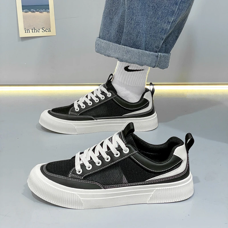 Кроссовки мужские сетчатые на шнуровке, повседневные Нескользящие дышащие универсальные кеды, плоская подошва, для улицы, весна-осень 2023 
Кроссовки мужские сетчатые на шнуровке, повседневные Нескользящие дышащие универсальные кеды, плоская подошва, для улицы, весна-осень 2023