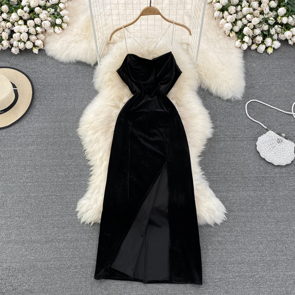 Summer New Women Vintage Celebrity Slim Sleeveless Slip Dress Evening Party Ladies Sexy Backless Split Sling Long Dresses
Summer New Women Vintage Celebrity Slim Sleeveless Slip Dress Evening Party Ladies Sexy Backless Split Sling Long Dresses