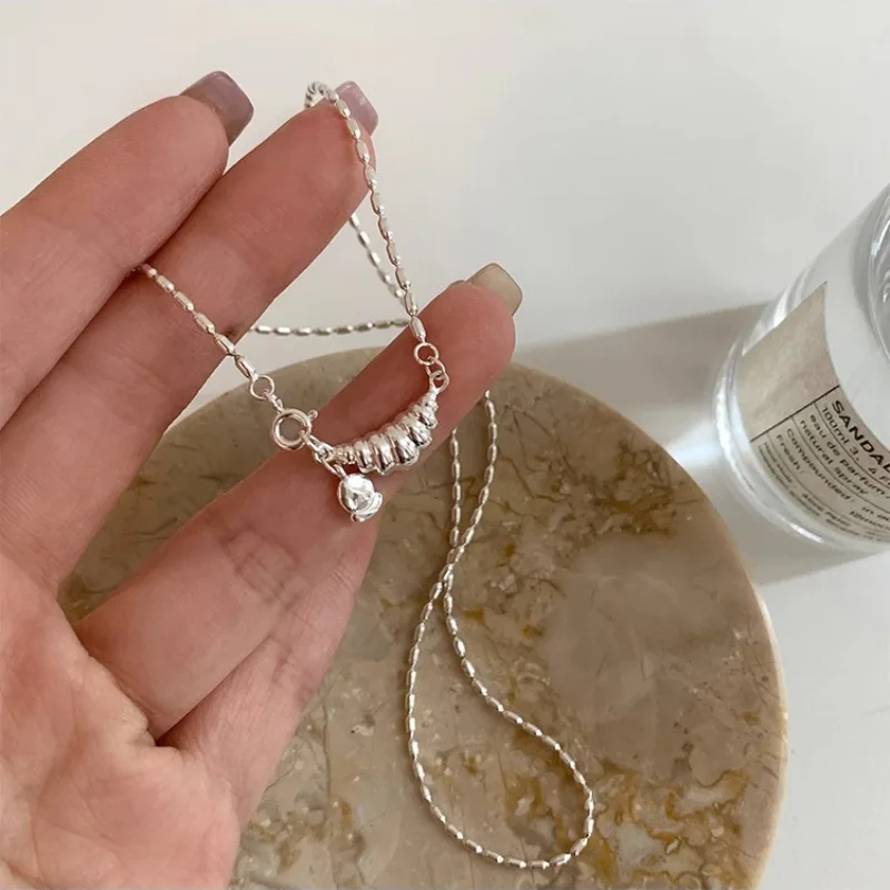 New Trendy Fashion Silver Color Croissant Bread Style Beaded Chain Pendant Necklace for Women Girl Jewelry Dropship Wholesale 
New Trendy Fashion Silver Color Croissant Bread Style Beaded Chain Pendant Necklace for Women Girl Jewelry Dropship Wholesale