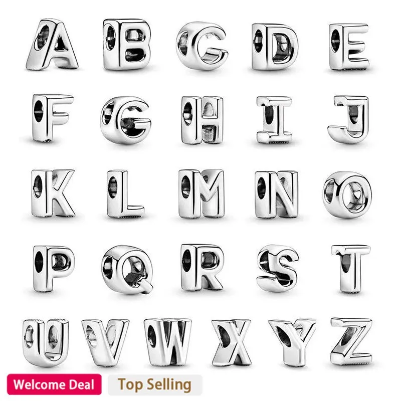 New 925 Silver 26 Letter A-Z Charm Suitable for Original Pandora Charm Bracelet Accessories DIY Beads Fashionable and Exquisite
New 925 Silver 26 Letter A-Z Charm Suitable for Original Pandora Charm Bracelet Accessories DIY Beads Fashionable and Exquisite