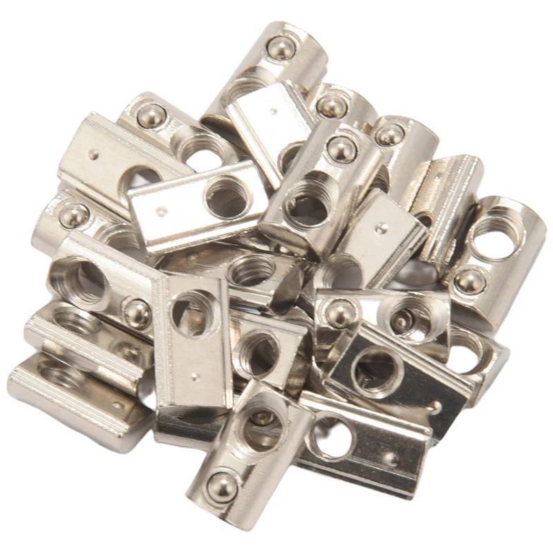 25 Pack 2020 Series M5 T Slot Nuts Roll-In Spring Ball Loaded Elastic Nuts For 2020 Series Aluminum Extrusion Profile Rail With
25 Pack 2020 Series M5 T Slot Nuts Roll-In Spring Ball Loaded Elastic Nuts For 2020 Series Aluminum Extrusion Profile Rail With