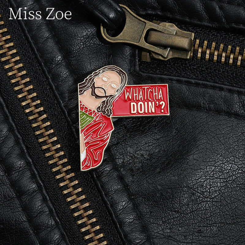Whatcha Doin' Enamel Pin Custom Jesus Funny Sayings Brooches Lapel Backpack Jacket Badge Jewelry Decoration For Friends 
Whatcha Doin' Enamel Pin Custom Jesus Funny Sayings Brooches Lapel Backpack Jacket Badge Jewelry Decoration For Friends