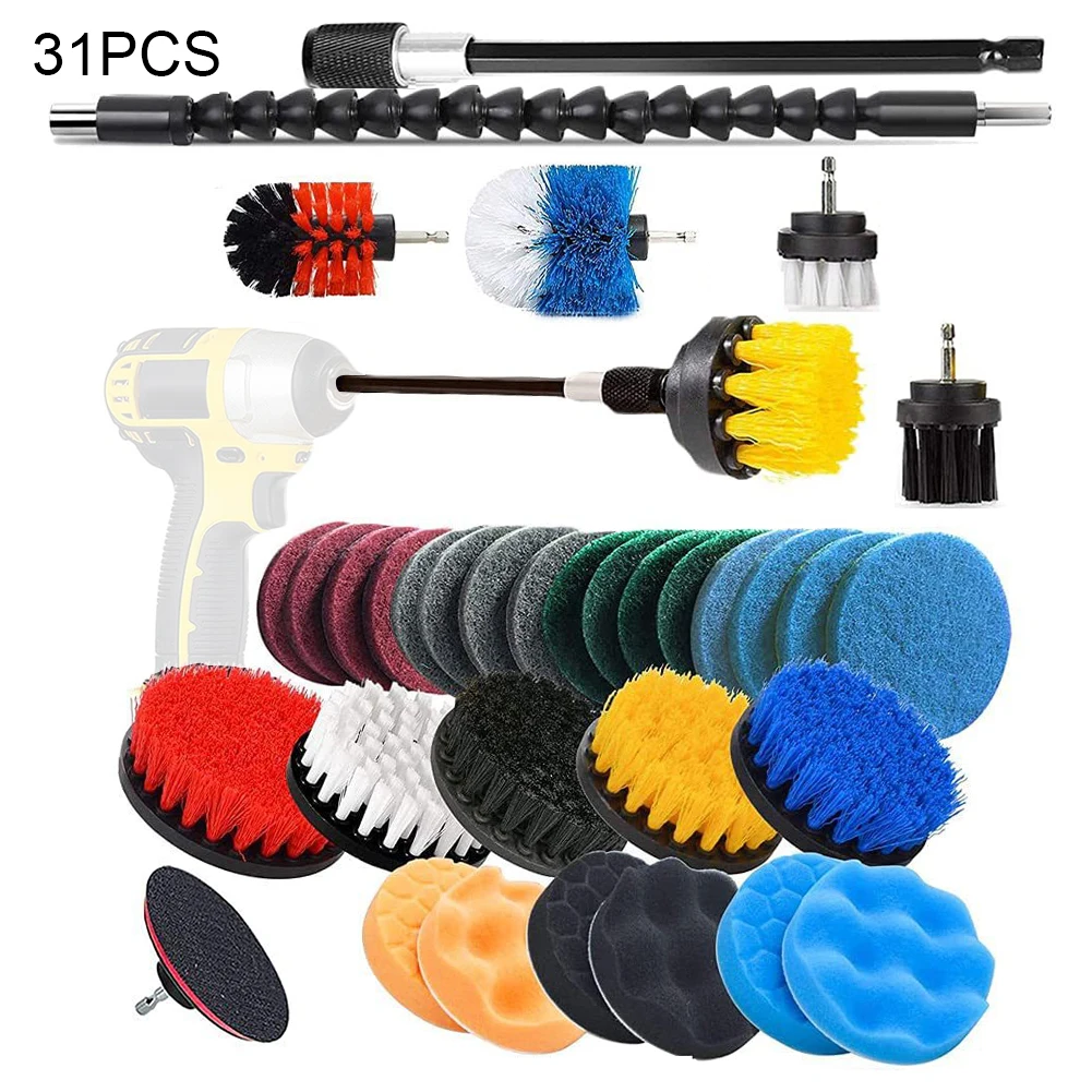 31pcs Extender Tiles Sinks Drill Brush Set Floor Household Bathroom Kitchen Car Scrubbing Pad Sponge For Cleaning Attachment
31pcs Extender Tiles Sinks Drill Brush Set Floor Household Bathroom Kitchen Car Scrubbing Pad Sponge For Cleaning Attachment