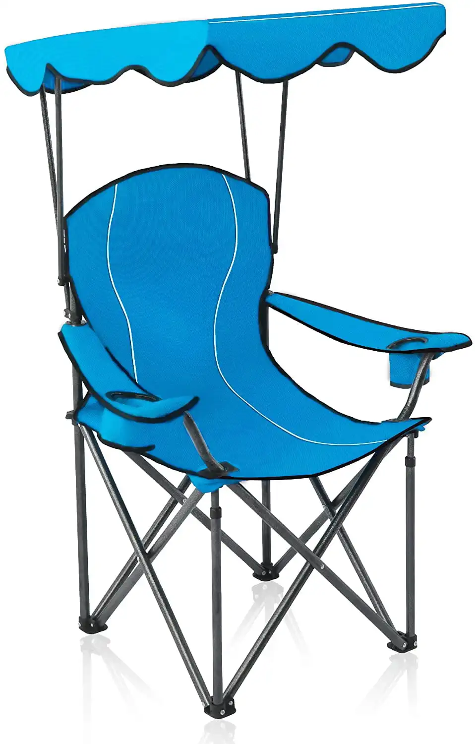 Oversized Folding Camping Chair with Shade Canopy, Heavy Duty Steel Frame with Carry Bag and Cup Holder, Cyan Blue
Oversized Folding Camping Chair with Shade Canopy, Heavy Duty Steel Frame with Carry Bag and Cup Holder, Cyan Blue