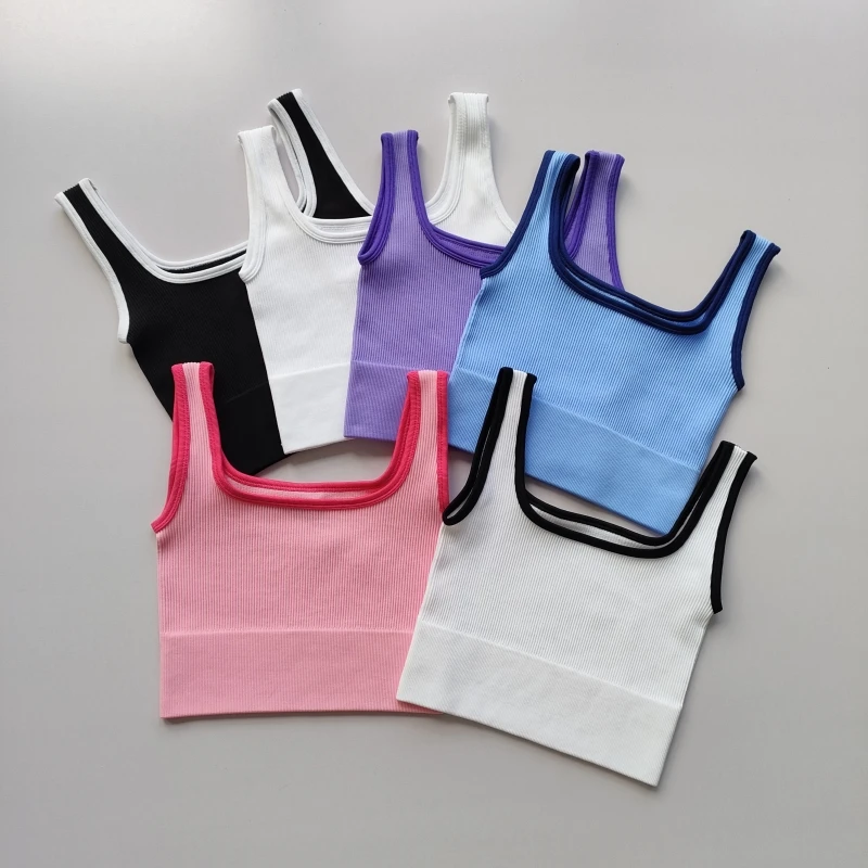 Women Yoga Vest Gym Sports Crop Tops Seamless Sleeveless Rib-Knit Fitness Running Vest Short Ves Without Pad Gym Yoga Top Female
Women Yoga Vest Gym Sports Crop Tops Seamless Sleeveless Rib-Knit Fitness Running Vest Short Ves Without Pad Gym Yoga Top Female