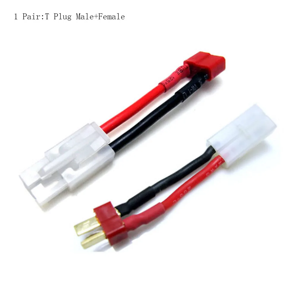 

Male Female T Plug to 2 Pin Male Female Connector Conversion Cable 10cm Wire for RC Car Boat HSP Parts ESC Battery FPV Drone