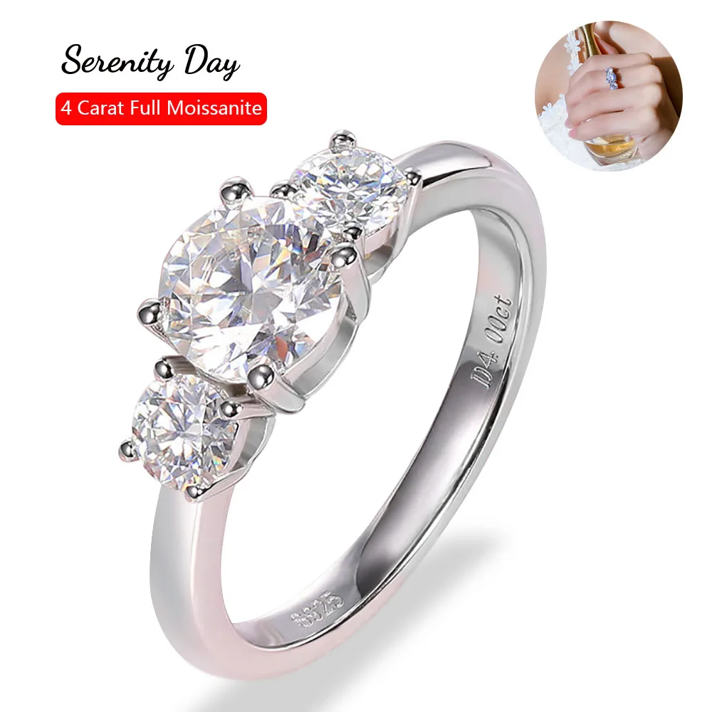 Serenity Day D Color 4 Carat Moissanite Row Ring Fine Jewelry S925 Sterling Silver Plated Pt950 Sparkling Wedding Band Wholesale
Serenity Day D Color 4 Carat Moissanite Row Ring Fine Jewelry S925 Sterling Silver Plated Pt950 Sparkling Wedding Band Wholesale