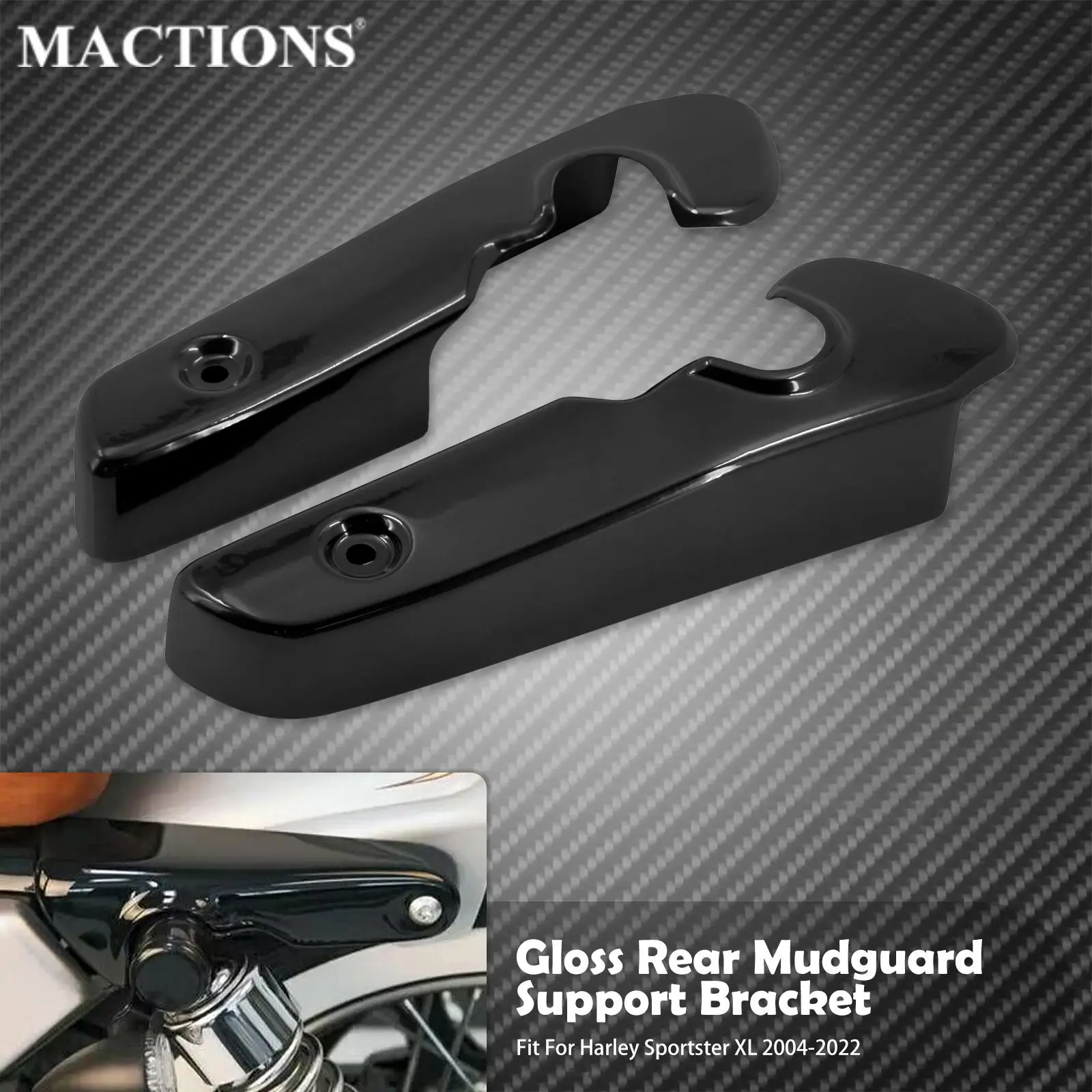 

Motorcycle Short Rear Fender Mudguard Support Bracket Turn Signal Struts Gloss Matte Black For Harley Sportster XL1200 883 04-Up