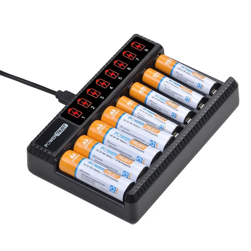 

1.2V Ni-MH AA 2800mAh / AAA 1100mAh Rechargeable Batteries with 8Slots Charger for use AA 2A AAA 3A battery Electric Toys