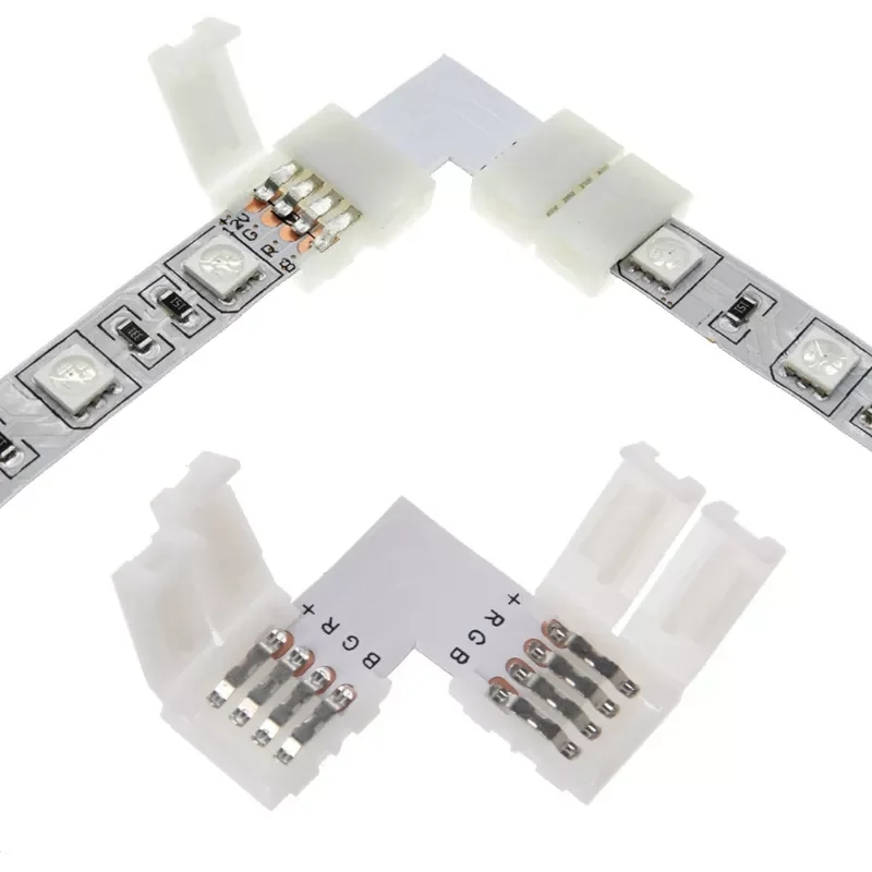 4 Pin LED Connector L Shape Corner Quick Splitter Right Angle 10mm 5050 RGB LED Strip Light
4 Pin LED Connector L Shape Corner Quick Splitter Right Angle 10mm 5050 RGB LED Strip Light