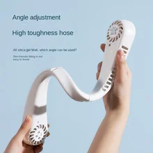 Hanging Neck Fan New Outdoor Bladeless Fan Mini Portable Electric Fan Charging Ice Porcelain Cooling Quiet Large Wind