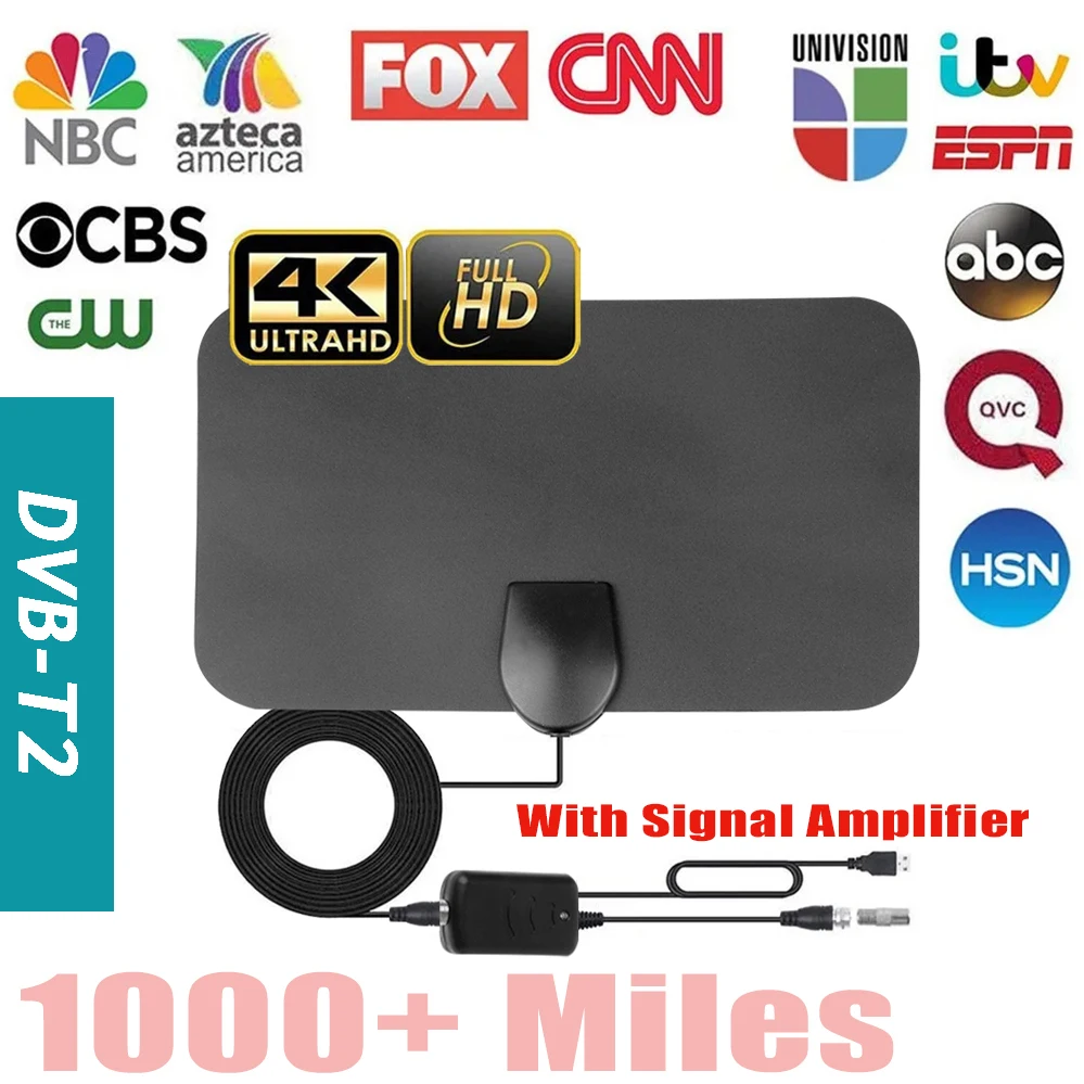 8K 4K DVB-T2 500Miles Digital TV Antenna Booster Amplifier Aerial Indoor Active Aerial 25DB High Gain For RV Car antenna tv box
8K 4K DVB-T2 500Miles Digital TV Antenna Booster Amplifier Aerial Indoor Active Aerial 25DB High Gain For RV Car antenna tv box