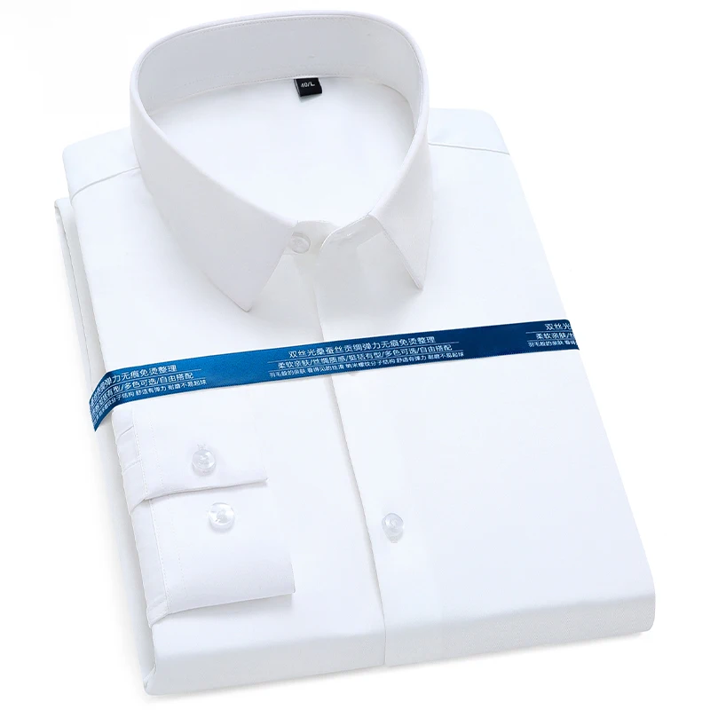 without pocket elastic long-sleeve shirts for men wrinkle free solid color shirt slim fit formal tops designer office clothes
without pocket elastic long-sleeve shirts for men wrinkle free solid color shirt slim fit formal tops designer office clothes