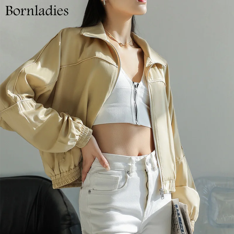 Bornladies Spring Two Piece Sets Ladies Stylish Satin Jackets Suits Women Long Sleeve Crop Coat and Pant Suits 2 Pieces Outfit
Bornladies Spring Two Piece Sets Ladies Stylish Satin Jackets Suits Women Long Sleeve Crop Coat and Pant Suits 2 Pieces Outfit
