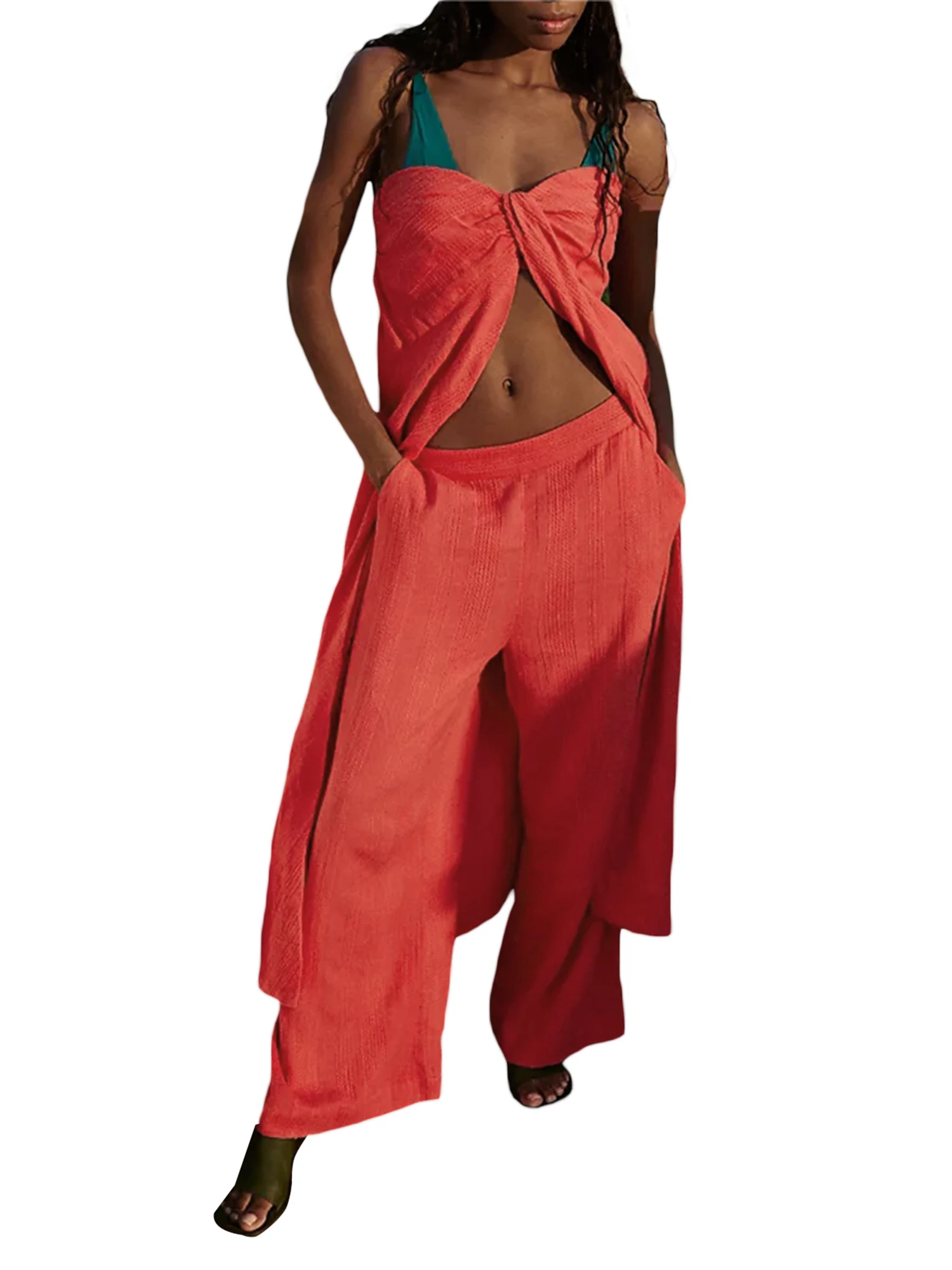 Модный женский комплект Y2K, Модный укороченный топ с открытыми плечами и стильные брюки с широкими штанинами, уличная одежда для радости
Модный женский комплект Y2K, Модный укороченный топ с открытыми плечами и стильные брюки с широкими штанинами, уличная одежда для радости