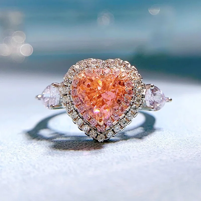 SpringLady 100% 925 Sterling Silver 7*7MM Crushed Ice Cut Heart Lab Sapphire High Carbon Diamonds Gemstone Fine Jewelry Ring
SpringLady 100% 925 Sterling Silver 7*7MM Crushed Ice Cut Heart Lab Sapphire High Carbon Diamonds Gemstone Fine Jewelry Ring