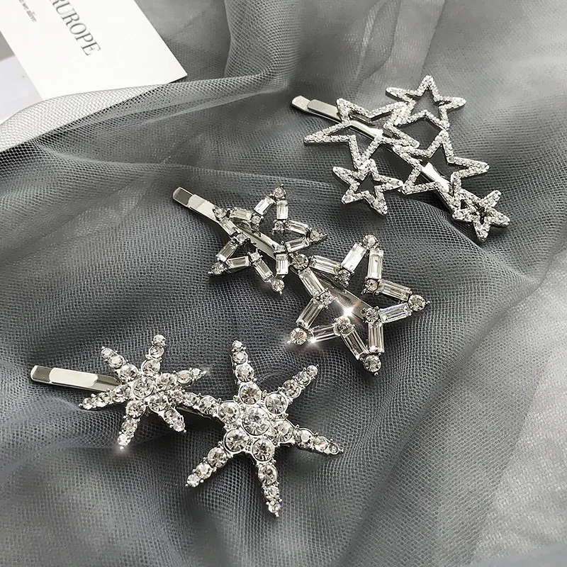 Korean New Metal Zircon Silver Star Hair Clips Girl Summer Sweet Cool Charm Y2k Bobby Pin Headdress Hair Accessories for Women
Korean New Metal Zircon Silver Star Hair Clips Girl Summer Sweet Cool Charm Y2k Bobby Pin Headdress Hair Accessories for Women
