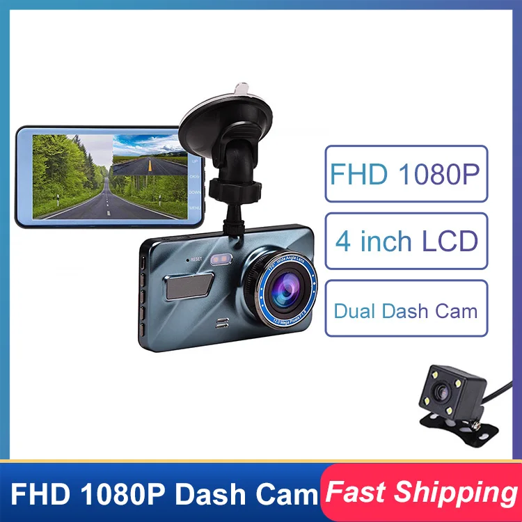 Dash Cam Car Dual Dash Cam 4 inch LCD FHD 1080p Dual Lens Front and Rear DVR Video Recorder Car Camera car accessories
Dash Cam Car Dual Dash Cam 4 inch LCD FHD 1080p Dual Lens Front and Rear DVR Video Recorder Car Camera car accessories