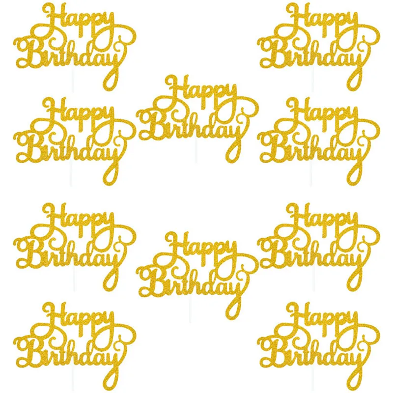 10pcs Gold Gittler Happy Birthday Cake Topper Adult Kids Birthday Party Wedding Decorations Baby Shower Cake Decorating Supplies
10pcs Gold Gittler Happy Birthday Cake Topper Adult Kids Birthday Party Wedding Decorations Baby Shower Cake Decorating Supplies