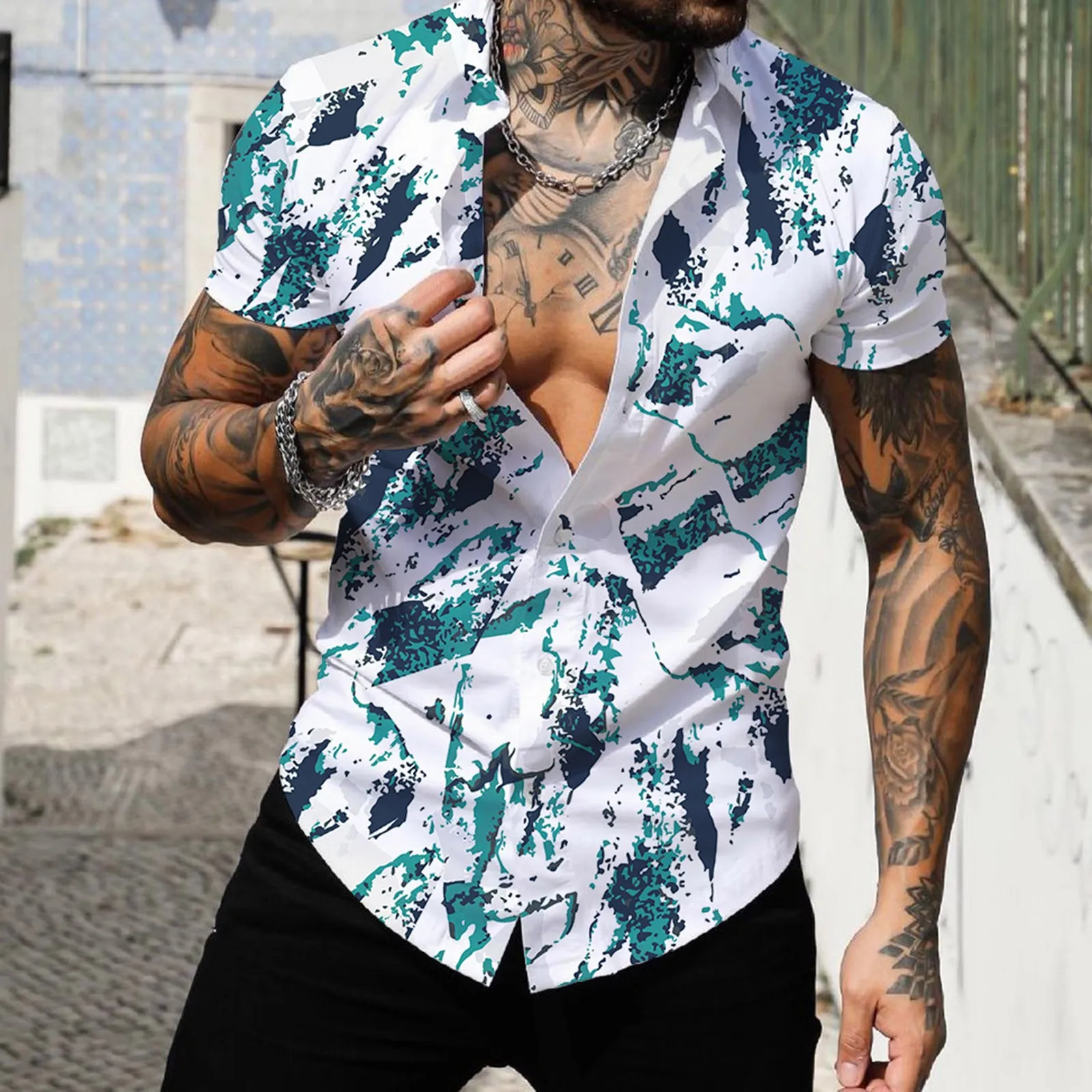 Security Uniforms Men Men Spring Summer Single Breasted Casual Lapel Full Print Beach Short Fitted Long Sleeve Tops for Men
Security Uniforms Men Men Spring Summer Single Breasted Casual Lapel Full Print Beach Short Fitted Long Sleeve Tops for Men