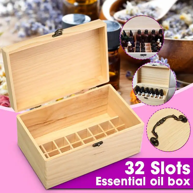32 Grids Essential Oil Natural Wood Box Aromatherapy Wooden Box Treasure Jewelry Storage Organizer Handmade Craft for Home Decor
32 Grids Essential Oil Natural Wood Box Aromatherapy Wooden Box Treasure Jewelry Storage Organizer Handmade Craft for Home Decor