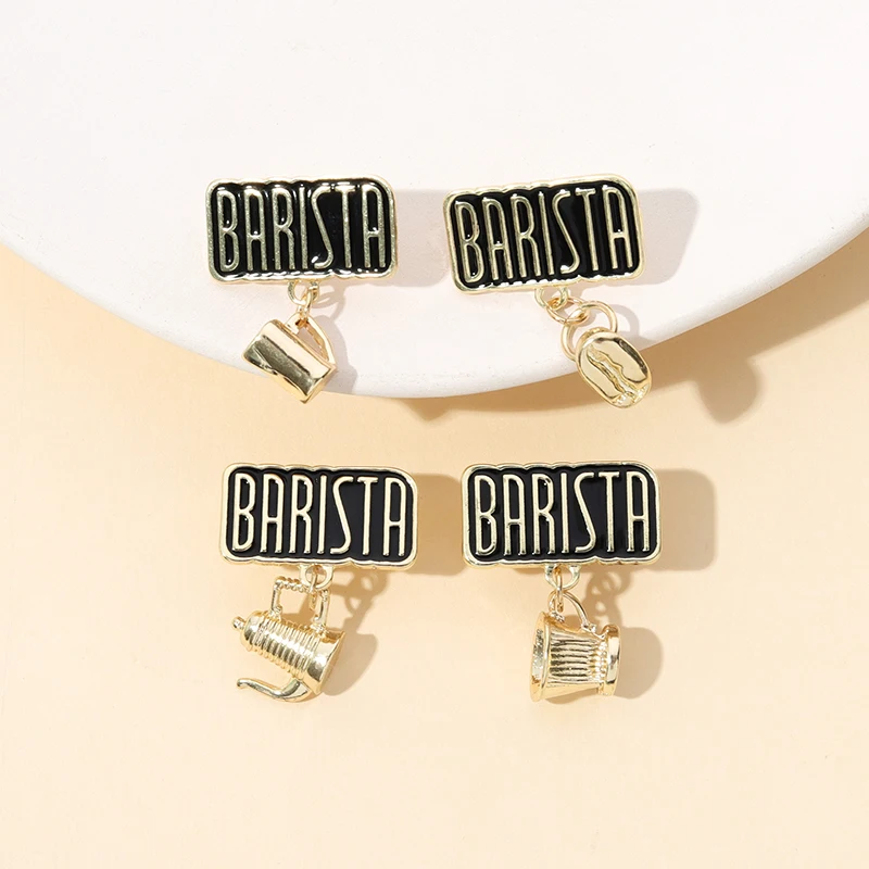 Coffee Cup Pot With Chain Enamel Pins Espresso Blended Coffee Bean Retro Badge Brooches Lapel Pins Jewelry Gifts For Women 
Coffee Cup Pot With Chain Enamel Pins Espresso Blended Coffee Bean Retro Badge Brooches Lapel Pins Jewelry Gifts For Women