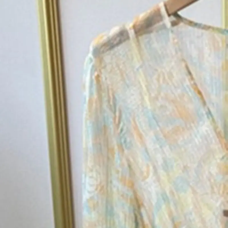 Women Fresh Print Irregular Dress Cascading Ruffles Elastic Waist Long Lantern Sleeve Ladies V-neck Midi Robes
Women Fresh Print Irregular Dress Cascading Ruffles Elastic Waist Long Lantern Sleeve Ladies V-neck Midi Robes