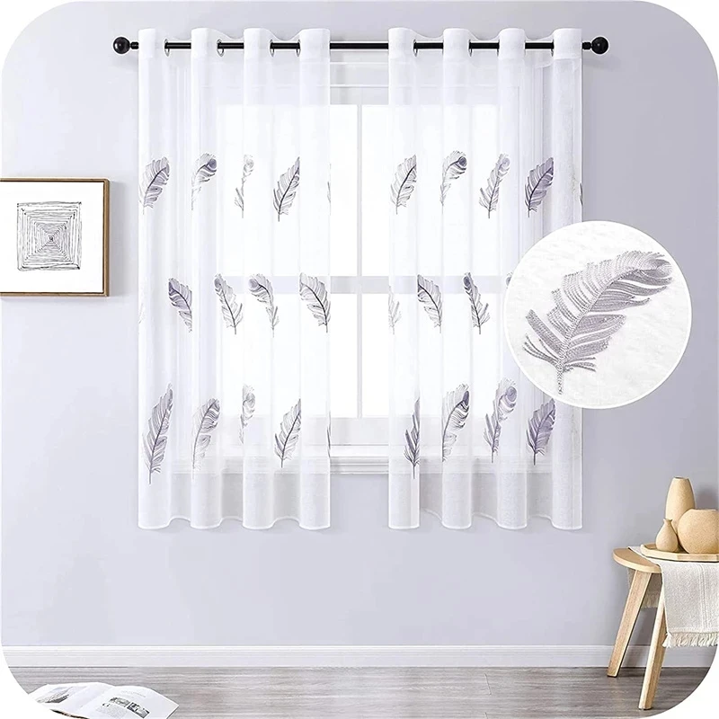 LISM Modern Feather Embroidered Sheer Curtain for Window Short Curtain Voile Tulle for Kitchen Bedroom Living Room Drapes Custom
LISM Modern Feather Embroidered Sheer Curtain for Window Short Curtain Voile Tulle for Kitchen Bedroom Living Room Drapes Custom