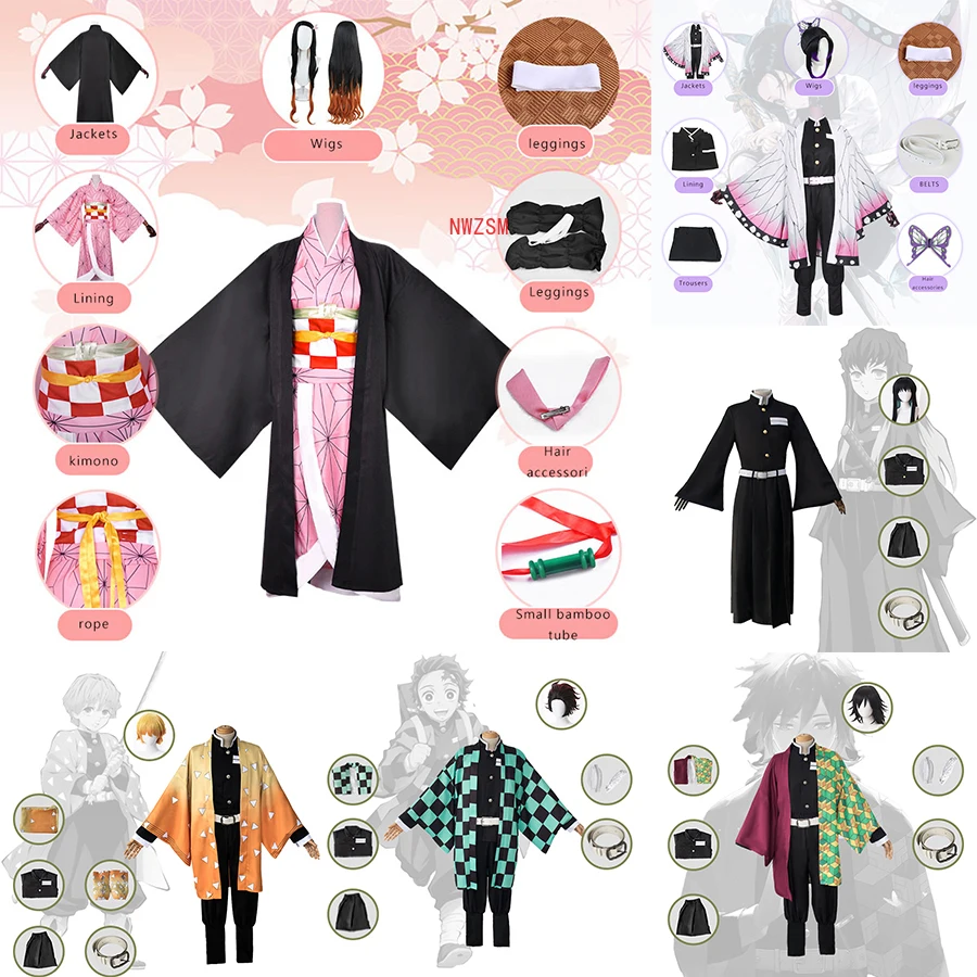 Anime Demon Slayer: Kimetsu No Yaiba Tanjirou Kamado Nezuko Cosplay Children Kids Kimono Uniform Cosplay Costume wig Sets
Anime Demon Slayer: Kimetsu No Yaiba Tanjirou Kamado Nezuko Cosplay Children Kids Kimono Uniform Cosplay Costume wig Sets