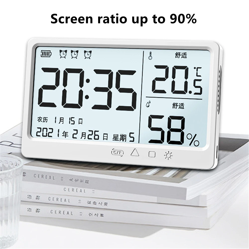Thermometer Hygrometer USB Charge Multifunction Large Screen Display Temperature Humidity Meter with Date Clock Home Supplies 
Thermometer Hygrometer USB Charge Multifunction Large Screen Display Temperature Humidity Meter with Date Clock Home Supplies