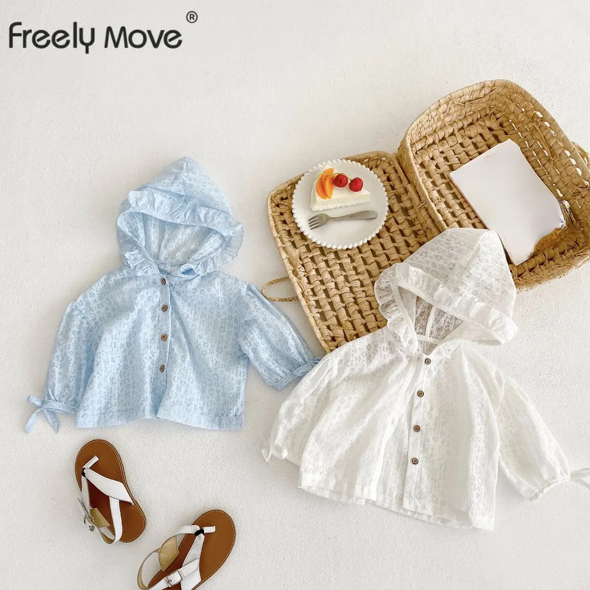Summer Thin Girls Coat Long Sleeve hooded Kids Cardigans Flower Girls Clothing Solid ruffles Kids Outwear Cape Jacket
Summer Thin Girls Coat Long Sleeve hooded Kids Cardigans Flower Girls Clothing Solid ruffles Kids Outwear Cape Jacket