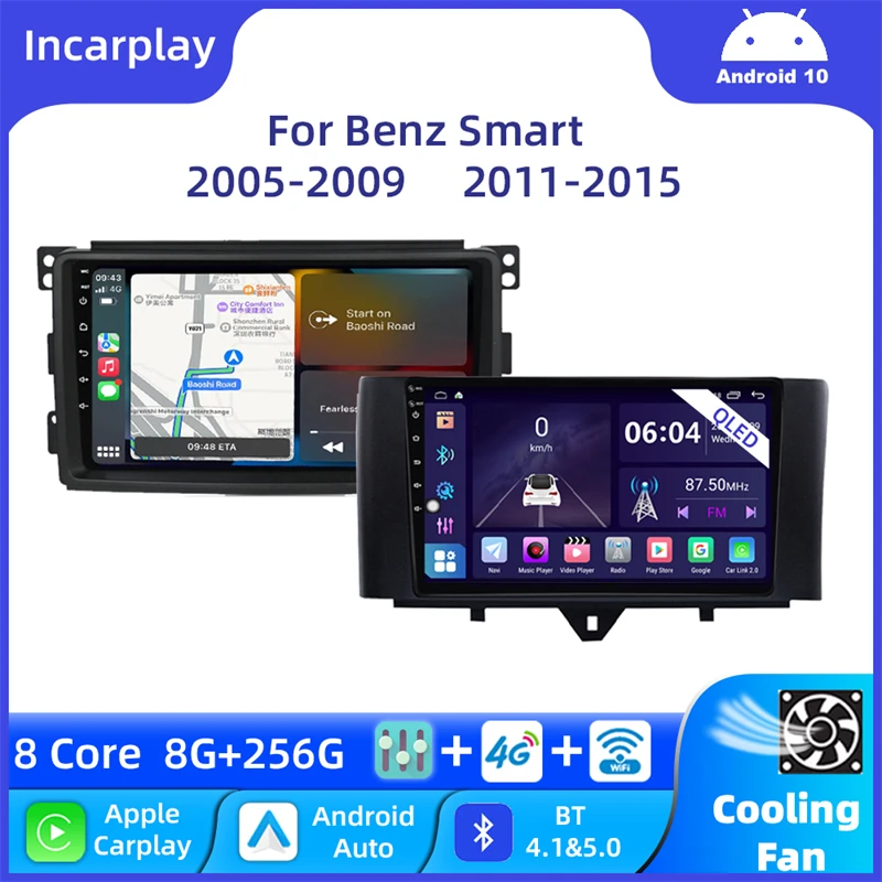 9" QLED Car Multimedia Radio Palyer For Benz Smart Fortwo 2005- 2015 Carplay Android GPS Navigation Head Unit Netflix Camera DVD
9" QLED Car Multimedia Radio Palyer For Benz Smart Fortwo 2005- 2015 Carplay Android GPS Navigation Head Unit Netflix Camera DVD
