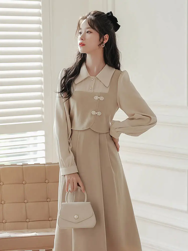Long Sleeves Dresses Autumn Winter 2023 Vintage Fake Two Piece Women's Evening Dress Elegant Casual Prom Womens Skirt Party Maxi
Long Sleeves Dresses Autumn Winter 2023 Vintage Fake Two Piece Women's Evening Dress Elegant Casual Prom Womens Skirt Party Maxi
