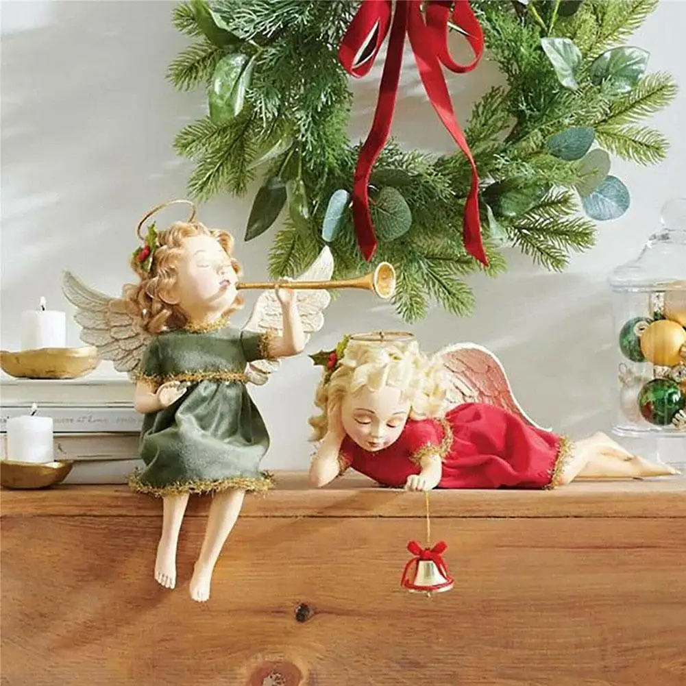 

Рождественские фигурки ангелов, сказочные садовые миниатюры, полимерные украшения, статуя Феи девушки-эльфа, домашний декор, украшение для комнаты, подарок на день рождения