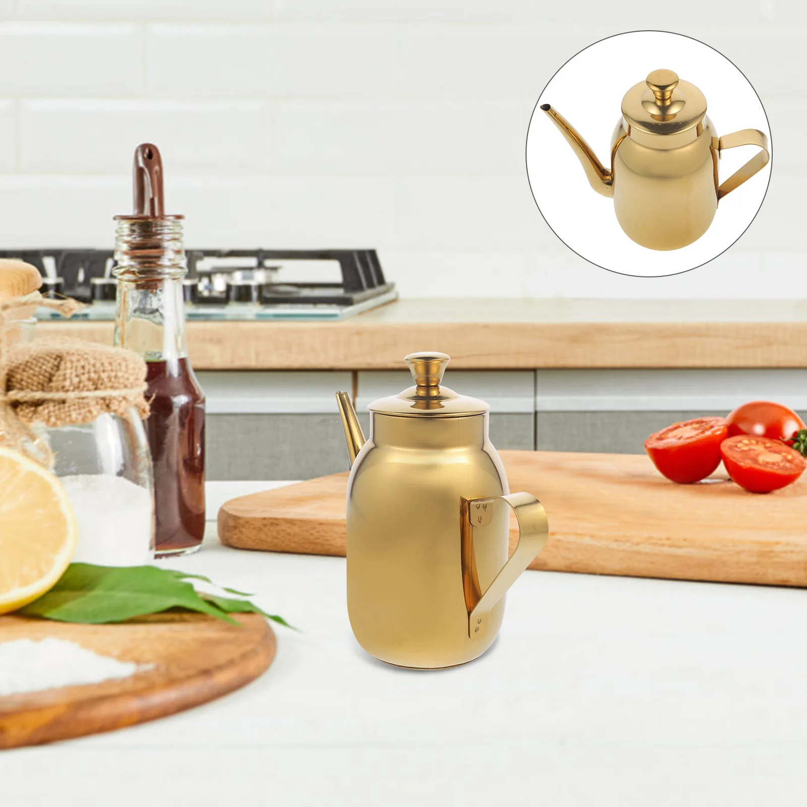 Kitchen Accessory Olive Oil Tanker Multi-function Dispenser Stainless Steel Holder Supply Cooking
Kitchen Accessory Olive Oil Tanker Multi-function Dispenser Stainless Steel Holder Supply Cooking