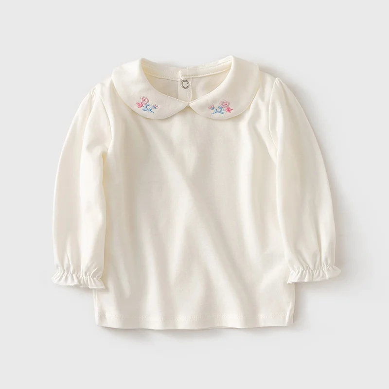 Girls' T-shirt Children's Shirt Spring Autumn Baby Embroidered Doll Collar T-shirt Long Sleeve Baby Children's
Girls' T-shirt Children's Shirt Spring Autumn Baby Embroidered Doll Collar T-shirt Long Sleeve Baby Children's