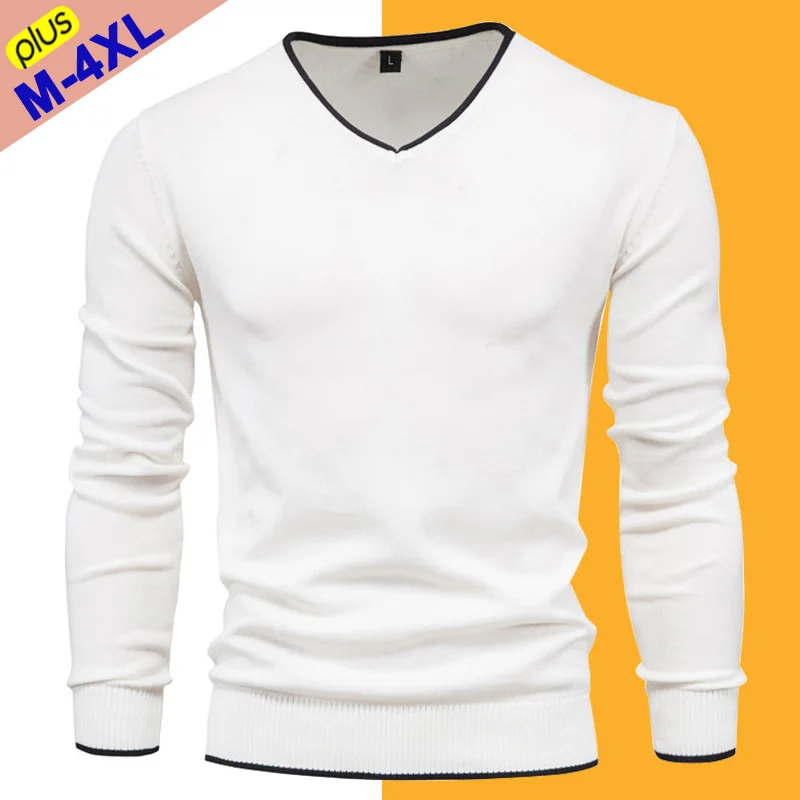 Male Sweaters Men Pullover Autumn Cotton V-Neck Slim Sweater Jumpers Man Knitwear Boy Clothing Plus Size 4XL Simple Style Jersey
Male Sweaters Men Pullover Autumn Cotton V-Neck Slim Sweater Jumpers Man Knitwear Boy Clothing Plus Size 4XL Simple Style Jersey