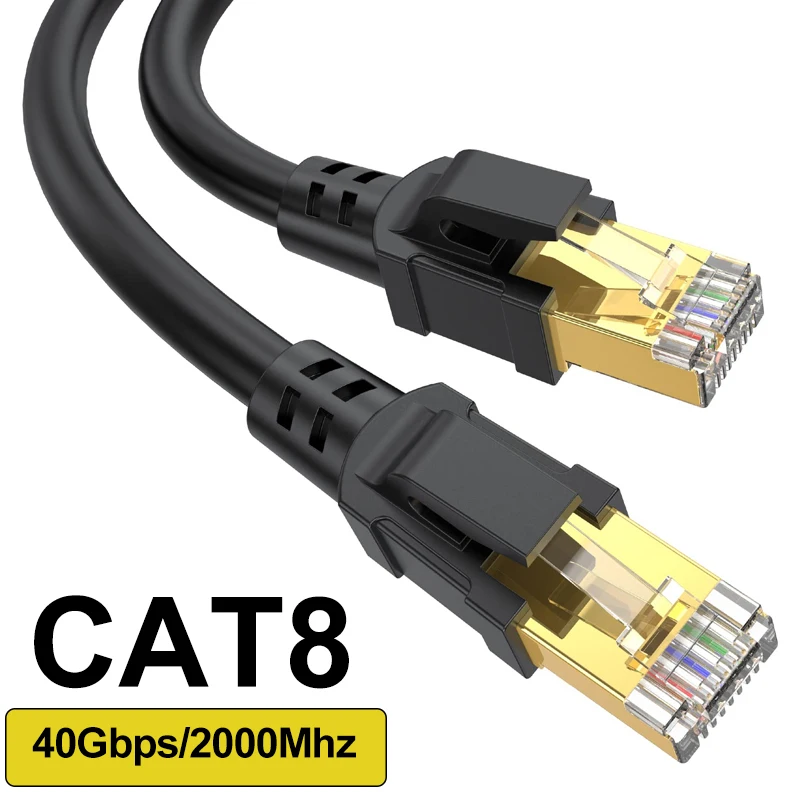 Высокоскоростной кабель Ethernet Cat8, 40 Гбит/с, 2000 МГц, сетевой коммутатор «штырь-штырь» для домашнего сетевого кабеля, маршрутизатор-модем
Высокоскоростной кабель Ethernet Cat8, 40 Гбит/с, 2000 МГц, сетевой коммутатор «штырь-штырь» для домашнего сетевого кабеля, маршрутизатор-модем