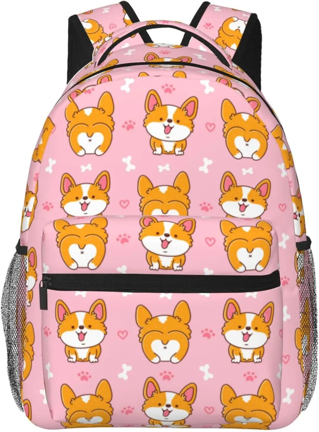 

Cute Corgi Dog on Pink Background Lightweight Laptop Backpack for Women Men College Bookbag Casual Daypack Travel Bag