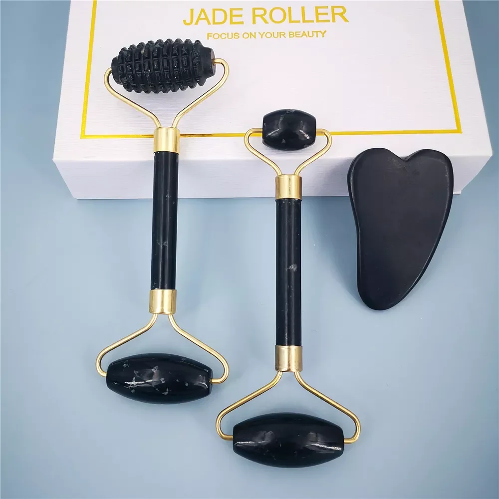 Obsidian Jade Roller Massager Gouache Scraper For Face Facial Skin Care Tools Natural Body Back Beauty Lifting Massagers Rollers
Obsidian Jade Roller Massager Gouache Scraper For Face Facial Skin Care Tools Natural Body Back Beauty Lifting Massagers Rollers