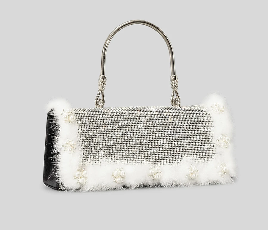 Pearl Rhinestone Bag Women's New Mink Fur Diamond Evening Bag High-Grade Full Diamond Shoulder Crossbody Bag
Pearl Rhinestone Bag Women's New Mink Fur Diamond Evening Bag High-Grade Full Diamond Shoulder Crossbody Bag