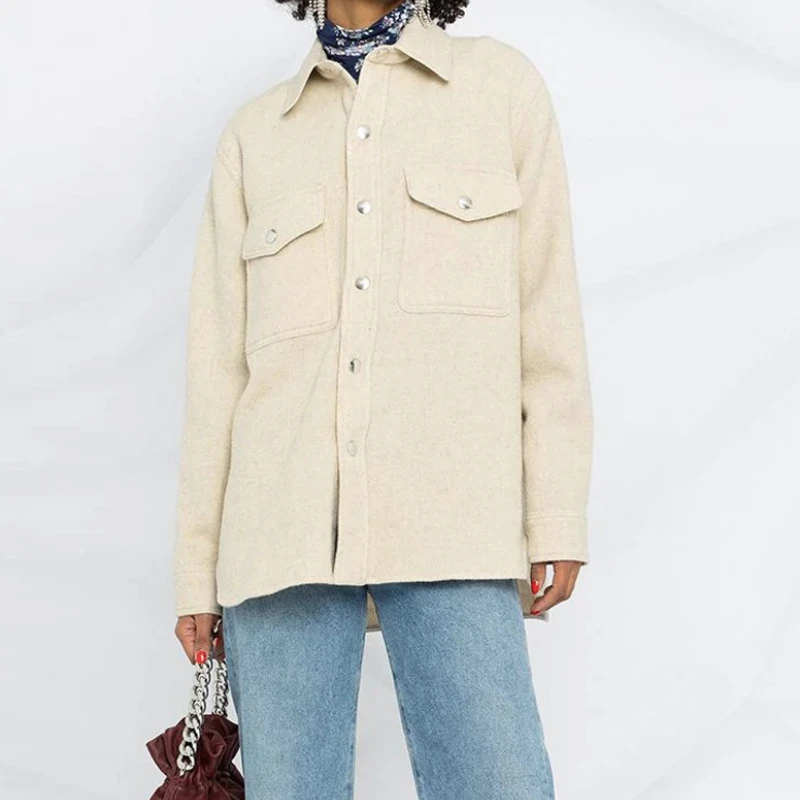 Autumn and Winter Ladies Turn-down Collar Long Sleeve Woolen Coat 2022 New Women's Fashion Loose Single Breasted Jacket
Autumn and Winter Ladies Turn-down Collar Long Sleeve Woolen Coat 2022 New Women's Fashion Loose Single Breasted Jacket