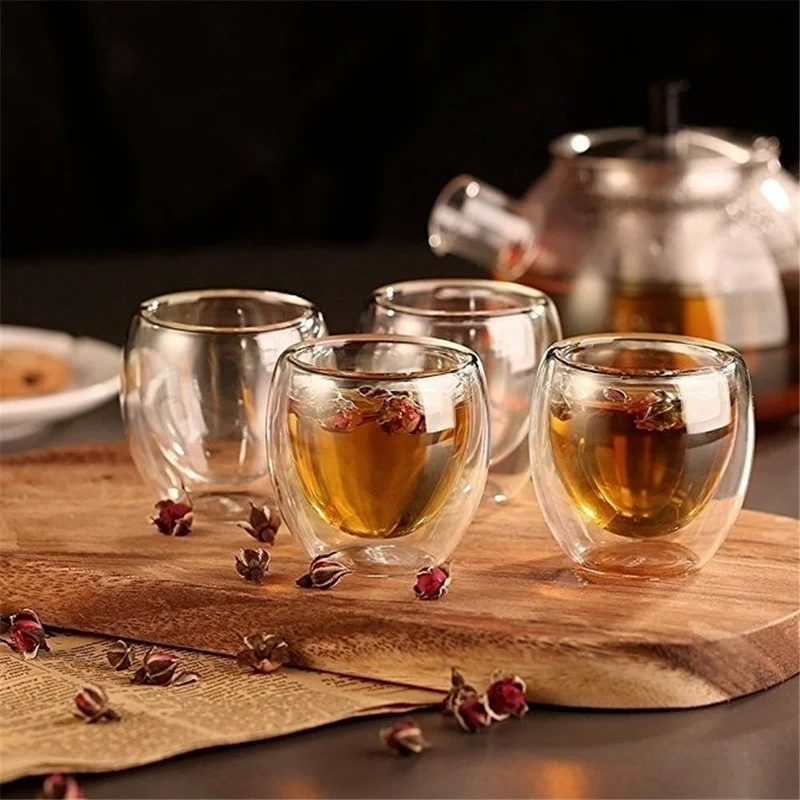 Heat-resistant Double-layer Glass Cup Coffee Tea Set Cup 80-450ml No Handle Tea Cup Creative Drink with Handle Water Cup
Heat-resistant Double-layer Glass Cup Coffee Tea Set Cup 80-450ml No Handle Tea Cup Creative Drink with Handle Water Cup