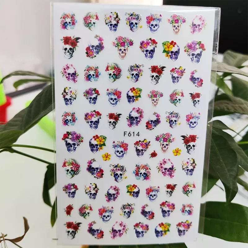 3D Nail Sticker Decals Skull Flowers Design Nail Art Decorations Stickers Slider Manicure Accessories Nails Decoraciones
3D Nail Sticker Decals Skull Flowers Design Nail Art Decorations Stickers Slider Manicure Accessories Nails Decoraciones