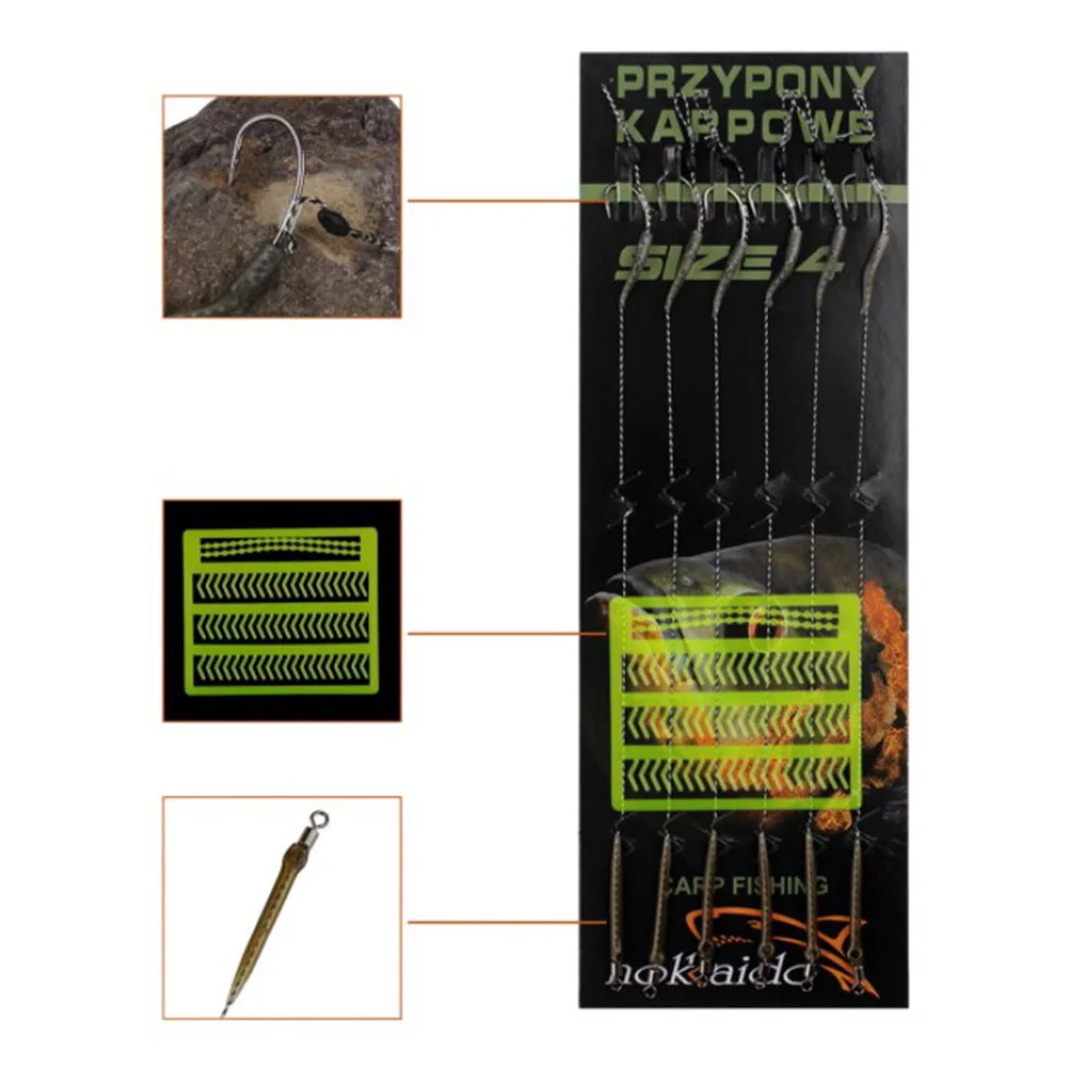 6pcs Carp Fishing Hair Rigs Curved Barb Leader Hooks With 1pc Boilie Bait Rig Stops Fishhook 2#-8# Fish Tackle Pesca Iscas Tools
6pcs Carp Fishing Hair Rigs Curved Barb Leader Hooks With 1pc Boilie Bait Rig Stops Fishhook 2#-8# Fish Tackle Pesca Iscas Tools