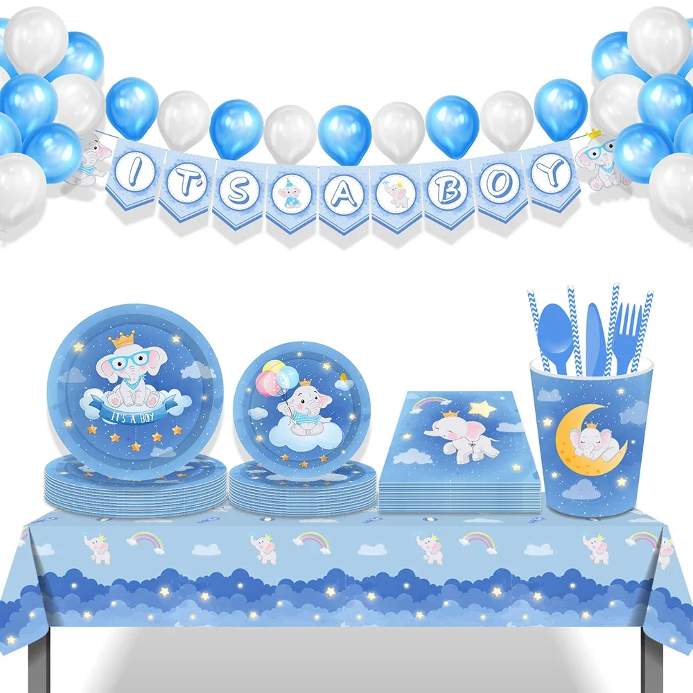 

Украшения для мальчиков в виде слона, Детские шары, подставка для торта, товары для детского дня рождения